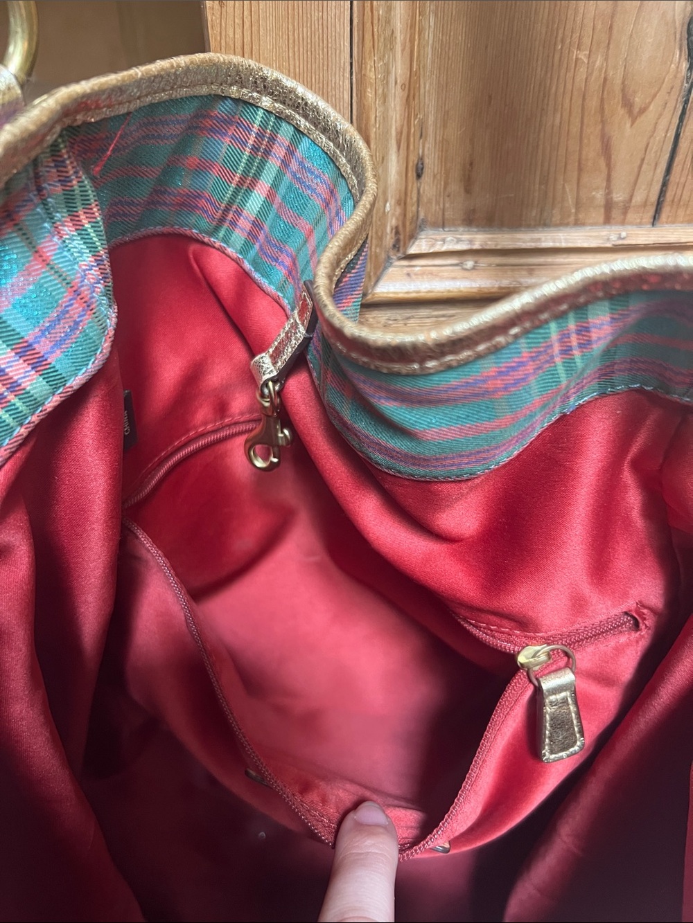 Coach 15887 Poppy Tartan Bella Bucket Tote - Picture 12 of 13